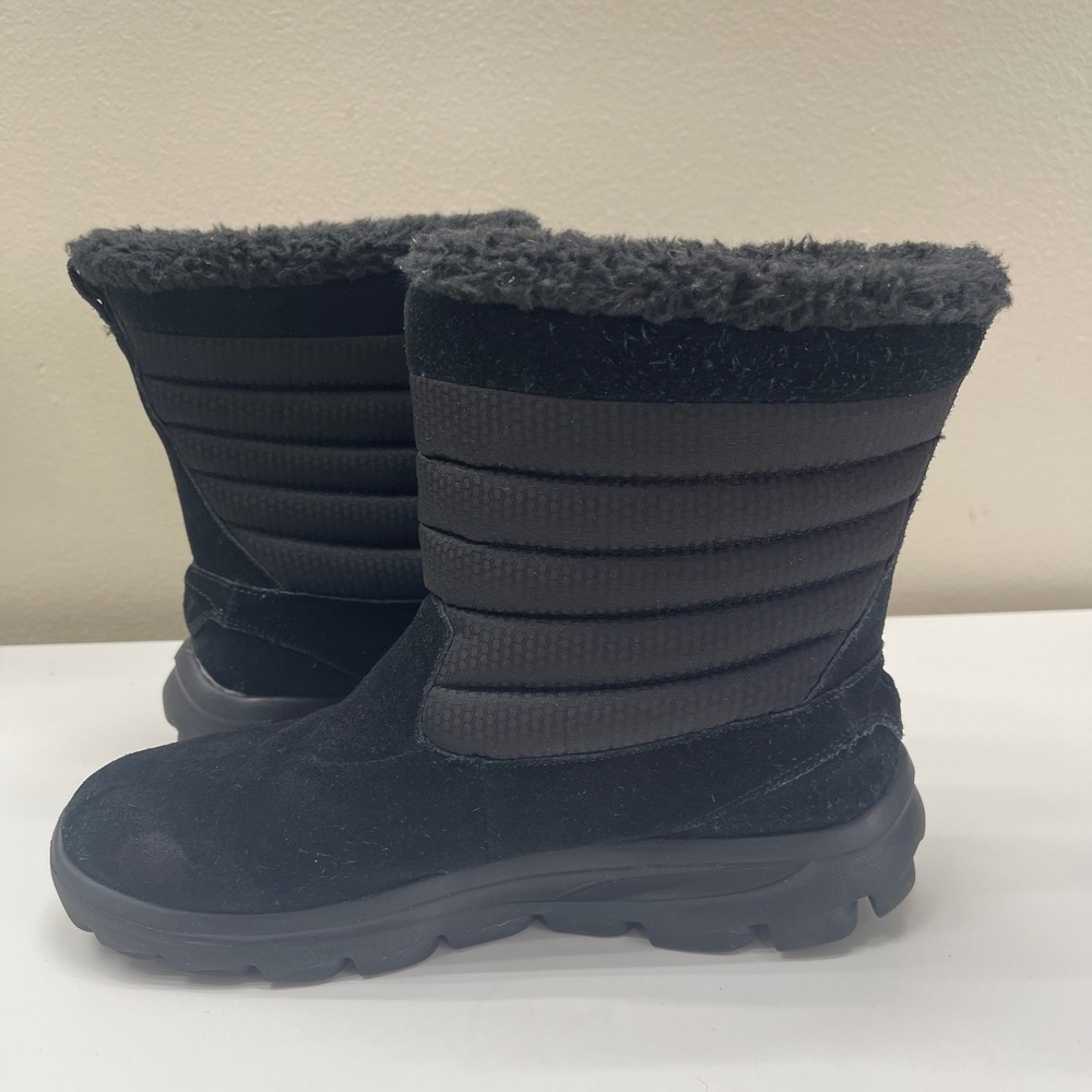 Skechers GoWalk Move Boots Womens 6.5 Black Suede Pull On Faux Fur Chugga 13695 - Picture 6 of 9